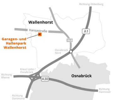 Anfahrt Garagen-und Hallenpark Wallenhorst