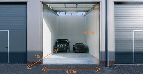 Mietgarage mit 2 Fahrzeugen